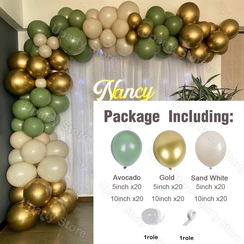 1 Set Khaki Sand White Balloons Arch Garland Kit Retro Coffee Brown White Sand Balloons Birthday Party Decorations Baby Shower - Originalsgroup