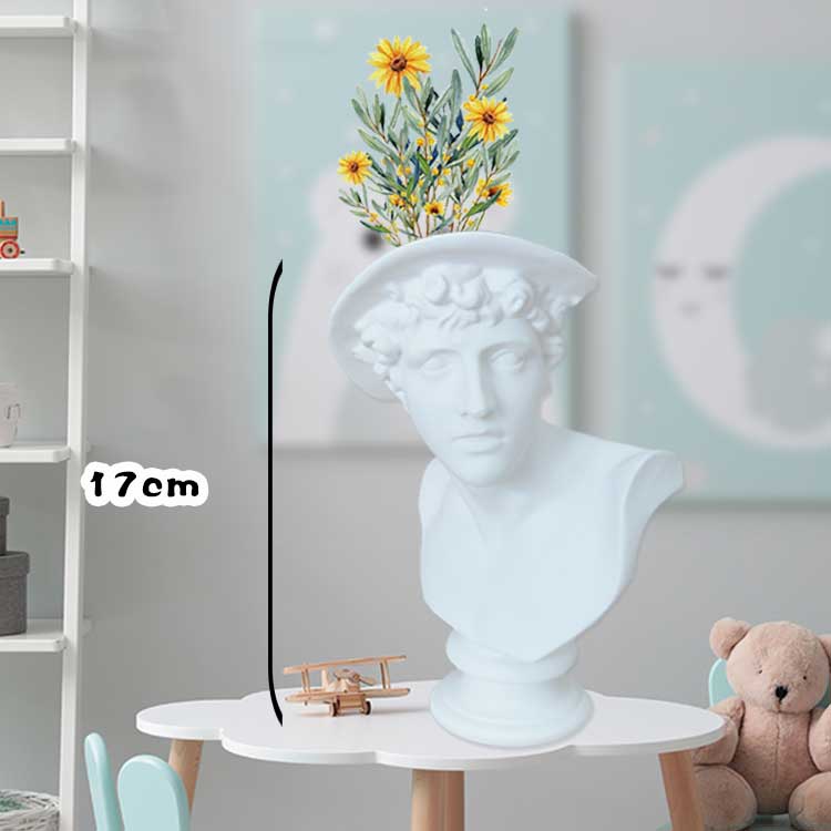 W&amp;G Nordic Vase Home Decor Vase Creative Human Head Portrait Flower Vases Room Decoration Resin David Flower Vase Room Decor - Originalsgroup