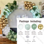 162Pcs Avocado Green Balloons Garland Arch Creamy White Retro Olive Green Balloon for Wedding Birthday Party Background Decor - Originalsgroup