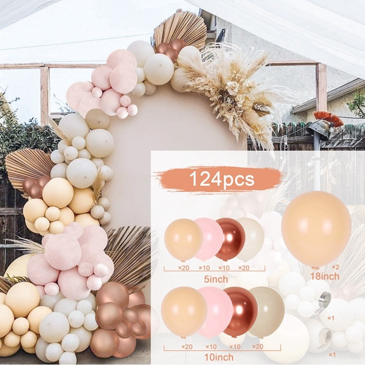 Macaron Pink Balloon Garland Arch Kit Wedding Birthday Party Decoration Kids Globos Rose Gold Confetti Latex Ballon Baby Shower - Originalsgroup