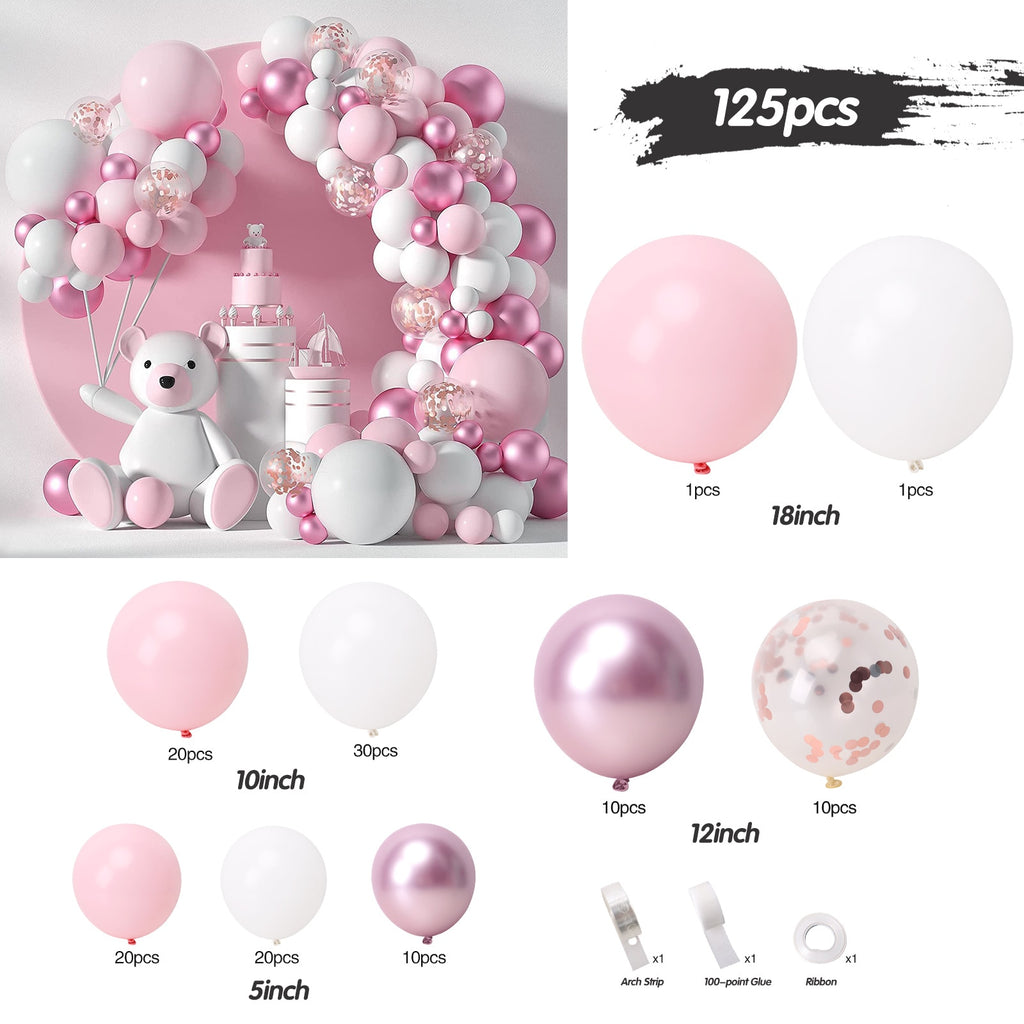Macaron Pink Balloon Garland Arch Welcome Baby Shower Valentines Day Birthday Party Wedding Decoration Anniversaire Latex Baloon - Originalsgroup