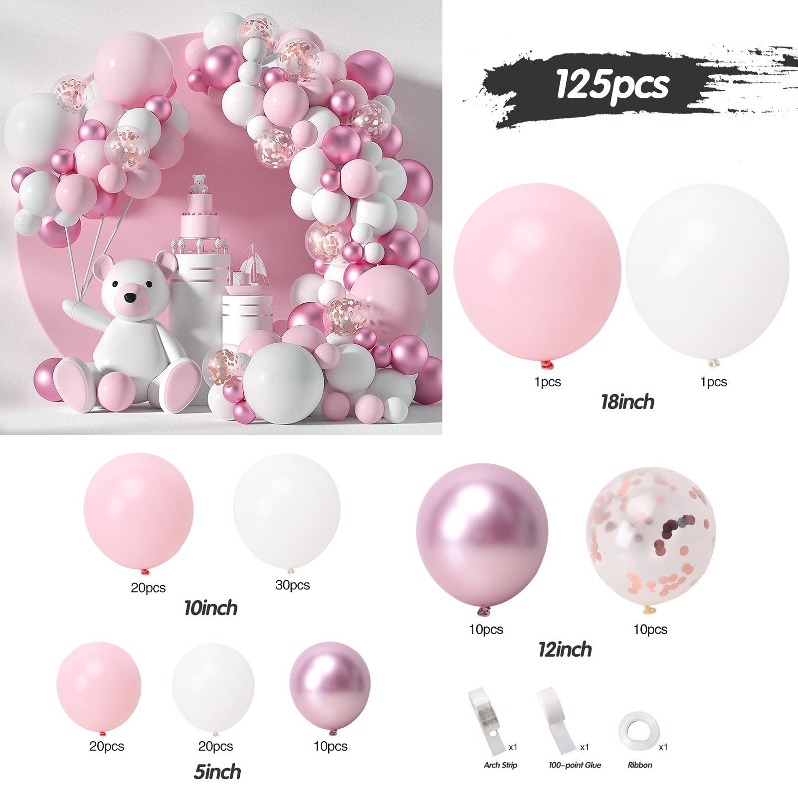 Macaron Pink Balloon Garland Arch Welcome Baby Shower Valentines Day Birthday Party Wedding Decoration Anniversaire Latex Baloon - Originalsgroup
