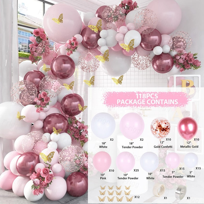 Macaron Balloons Garland Latex Ballons Arch Happy Birthday Party Decor Kids Adult Wedding Baloon Chain Baby Shower Balloon - Originalsgroup