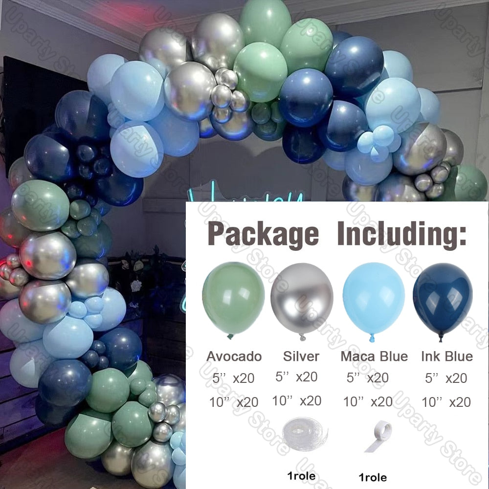 162Pcs Avocado Green Balloons Garland Arch Creamy White Retro Olive Green Balloon for Wedding Birthday Party Background Decor - Originalsgroup