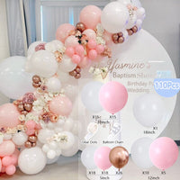 Balloons Arch Set Pink White Gold And Confetti Balloon Garland Wedding Baby Baptism Shower Birthday Party Balloon Decoration - Originalsgroup