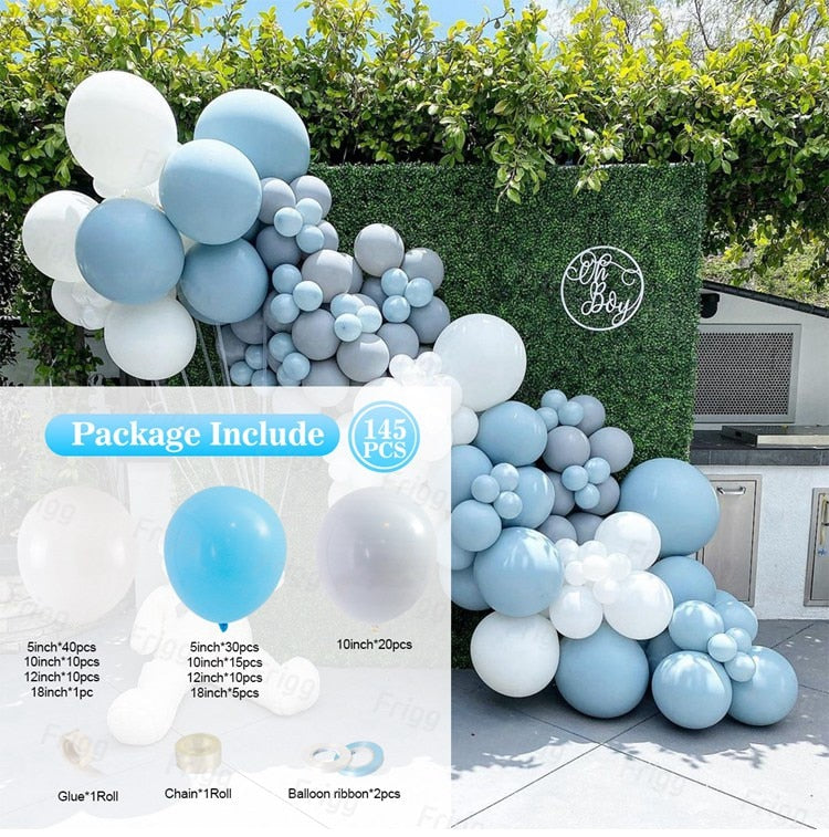 Blue Macaron Balloon Garland Arch Kit Birthday Party Decor Foil Latex Ballon Wedding Birthday Party Baby Shower Kids Baloon - Originalsgroup