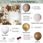 Retro Coffee Matte White Balloons Garland Arch Kit Boho Wedding Decoration Gender Reveal Birthday Baby Shower Decor Accessory - Originalsgroup