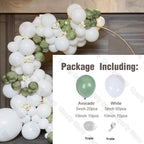 162Pcs Avocado Green Balloons Garland Arch Creamy White Retro Olive Green Balloon for Wedding Birthday Party Background Decor - Originalsgroup