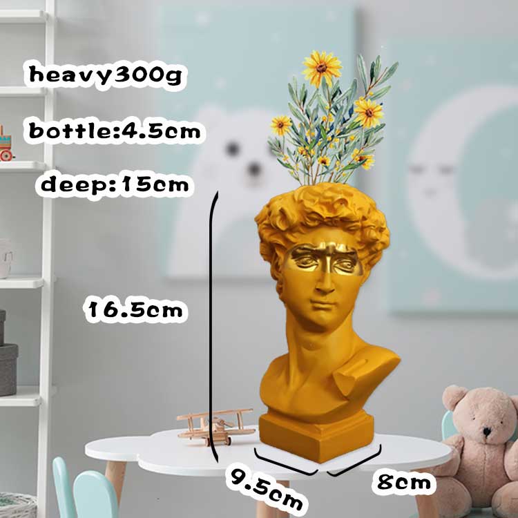 W&amp;G Nordic Vase Home Decor Vase Creative Human Head Portrait Flower Vases Room Decoration Resin David Flower Vase Room Decor - Originalsgroup