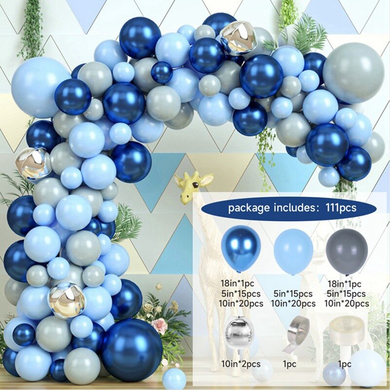 Blue Macaron Balloon Garland Arch Kit Birthday Party Decor Foil Latex Ballon Wedding Birthday Party Baby Shower Kids Baloon - Originalsgroup