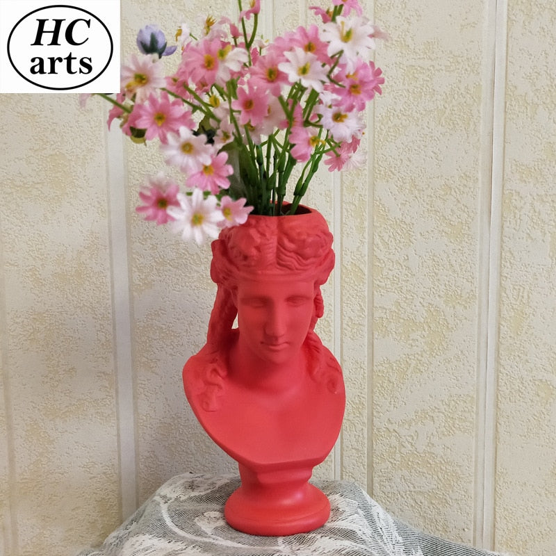 W&amp;G Nordic Vase Home Decor Vase Creative Human Head Portrait Flower Vases Room Decoration Resin David Flower Vase Room Decor - Originalsgroup