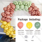 162Pcs Avocado Green Balloons Garland Arch Creamy White Retro Olive Green Balloon for Wedding Birthday Party Background Decor - Originalsgroup