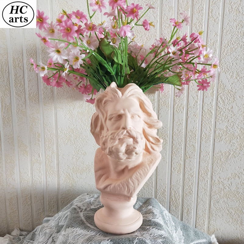 W&amp;G Nordic Vase Home Decor Vase Creative Human Head Portrait Flower Vases Room Decoration Resin David Flower Vase Room Decor - Originalsgroup