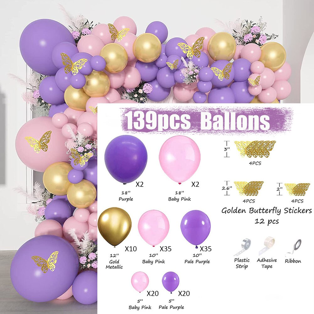 Baby Shower Birthday Balloons Blue Metallic Balloon Garland Arch Kit Welcome Girl Baptism Confetti Birthday Party Decoration - Originalsgroup