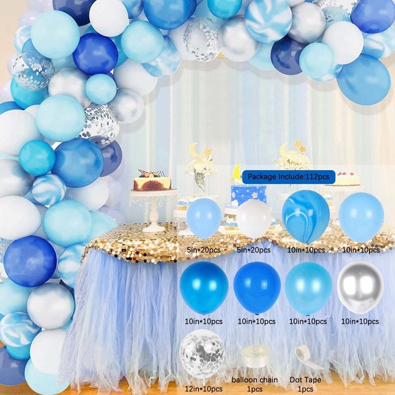 Blue Macaron Balloon Garland Arch Kit Birthday Party Decor Foil Latex Ballon Wedding Birthday Party Baby Shower Kids Baloon - Originalsgroup