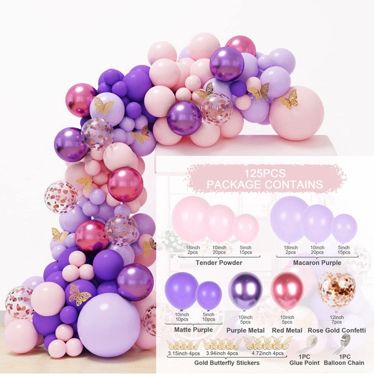Macaron Pink Balloon Garland Arch Kit Wedding Birthday Party Decoration Kids Globos Rose Gold Confetti Latex Ballon Baby Shower - Originalsgroup