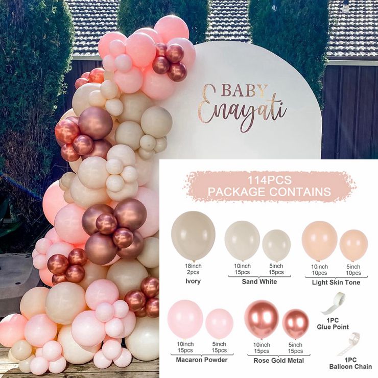 Macaron Pink Balloon Garland Arch Kit Wedding Birthday Party Decoration Kids Globos Rose Gold Confetti Latex Ballon Baby Shower - Originalsgroup