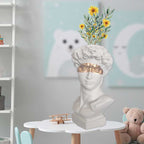 W&amp;G Nordic Vase Home Decor Vase Creative Human Head Portrait Flower Vases Room Decoration Resin David Flower Vase Room Decor - Originalsgroup