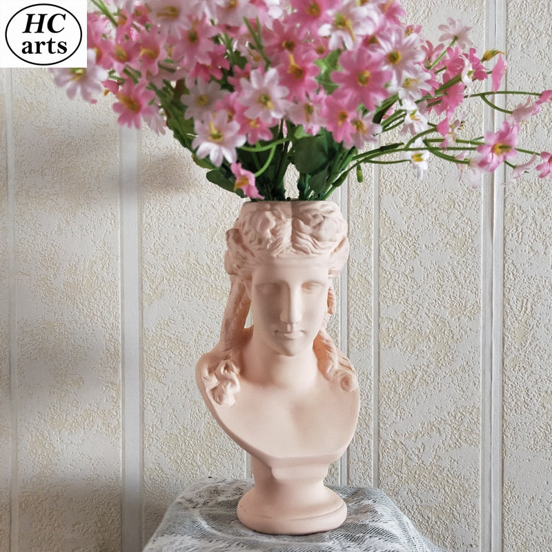 W&amp;G Nordic Vase Home Decor Vase Creative Human Head Portrait Flower Vases Room Decoration Resin David Flower Vase Room Decor - Originalsgroup