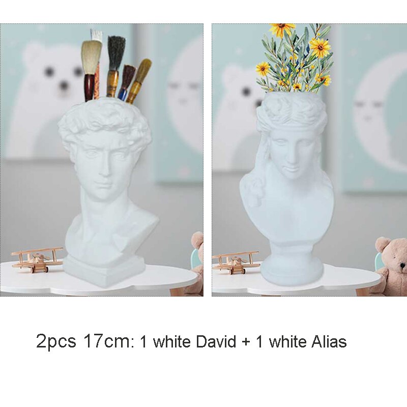 W&amp;G Nordic Vase Home Decor Vase Creative Human Head Portrait Flower Vases Room Decoration Resin David Flower Vase Room Decor - Originalsgroup