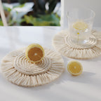 Home Creative Cotton Braid Coaster Handmade Macrame Cup Cushion Bohemia Style Non-slip Cup Mat - Originalsgroup