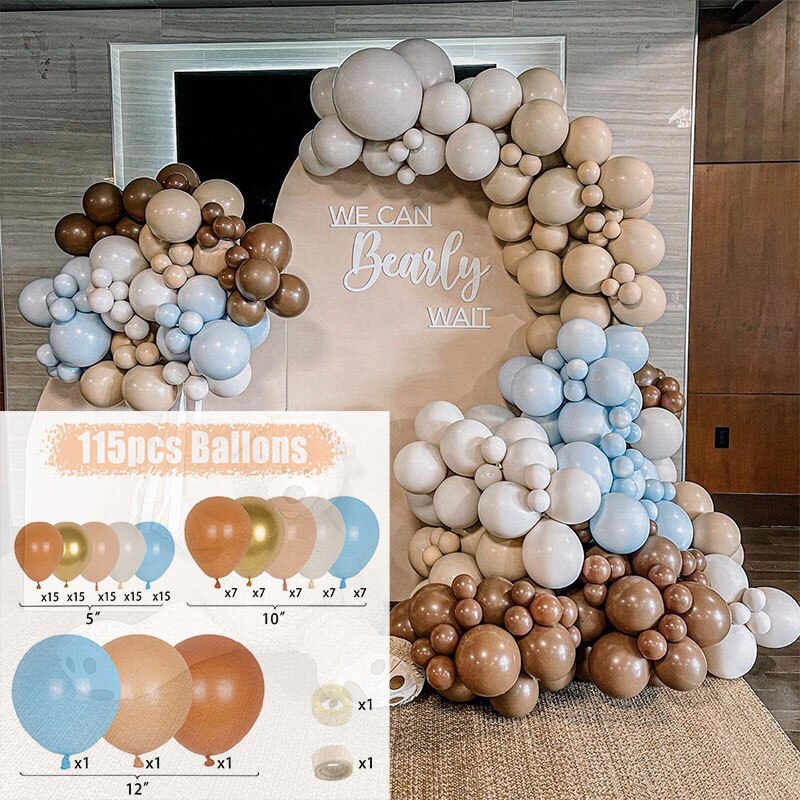 Baby Shower Birthday Balloons Blue Metallic Balloon Garland Arch Kit Welcome Girl Baptism Confetti Birthday Party Decoration - Originalsgroup