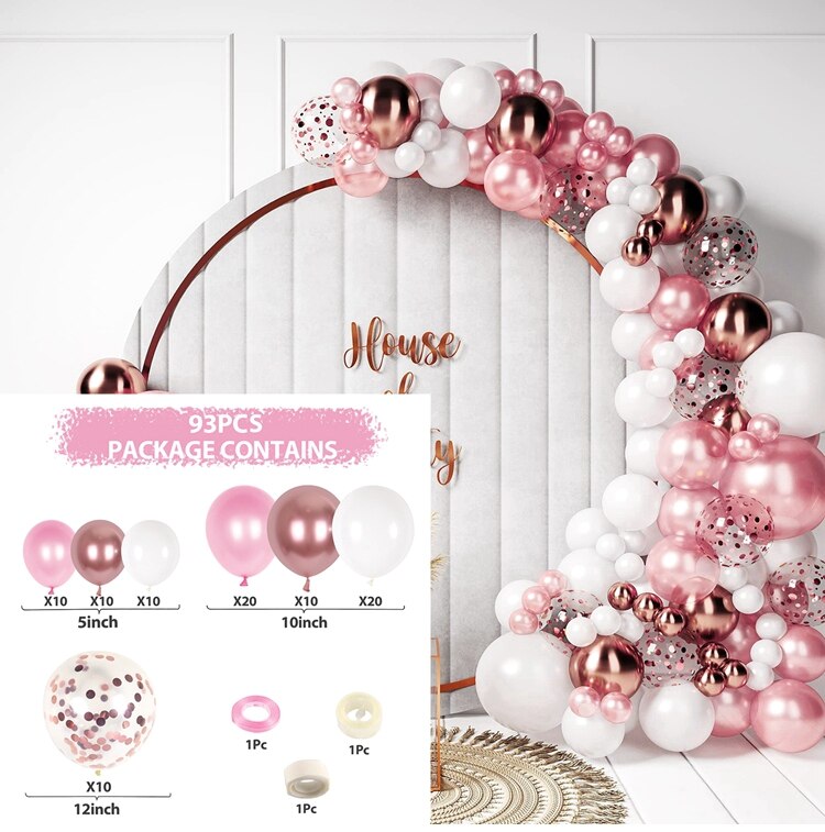 White Gold Balloon Garland Arch Kit Happy Birthday Party Decoration Kids Wedding Birthday Balloon Latex Baloon Baby Shower - Originalsgroup