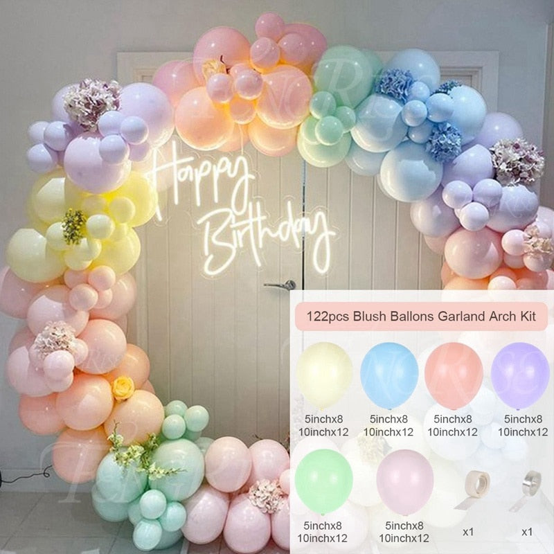 Macaron Balloons Garland Latex Ballons Arch Happy Birthday Party Decor Kids Adult Wedding Baloon Chain Baby Shower Balloon - Originalsgroup