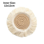 Home Creative Cotton Braid Coaster Handmade Macrame Cup Cushion Bohemia Style Non-slip Cup Mat - Originalsgroup