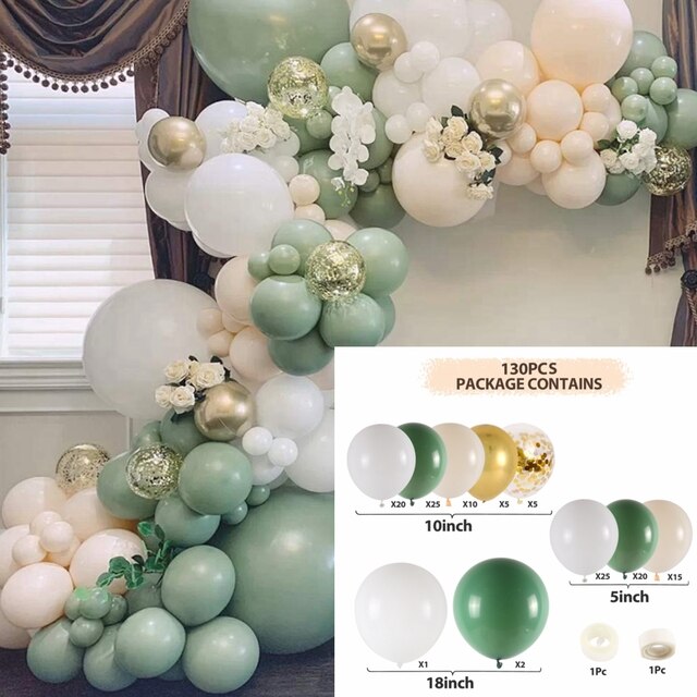 White Gold Balloon Garland Arch Kit Happy Birthday Party Decoration Kids Wedding Birthday Balloon Latex Baloon Baby Shower - Originalsgroup