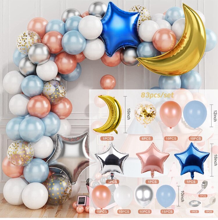 Blue Macaron Balloon Garland Arch Kit Birthday Party Decor Foil Latex Ballon Wedding Birthday Party Baby Shower Kids Baloon - Originalsgroup
