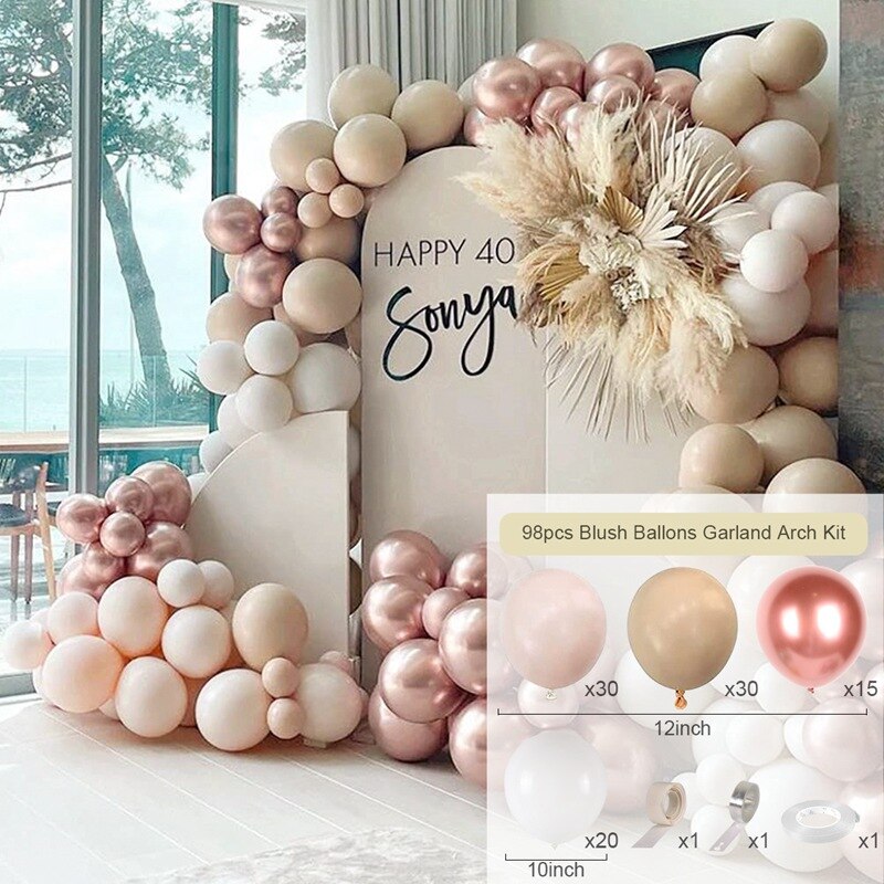White Gold Balloon Garland Arch Kit Happy Birthday Party Decoration Kids Wedding Birthday Balloon Latex Baloon Baby Shower - Originalsgroup