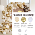 1 Set Khaki Sand White Balloons Arch Garland Kit Retro Coffee Brown White Sand Balloons Birthday Party Decorations Baby Shower - Originalsgroup