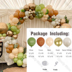 162Pcs Avocado Green Balloons Garland Arch Creamy White Retro Olive Green Balloon for Wedding Birthday Party Background Decor - Originalsgroup