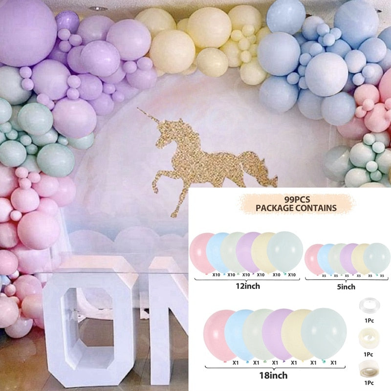 Blue Macaron Balloon Garland Arch Kit Birthday Party Decor Foil Latex Ballon Wedding Birthday Party Baby Shower Kids Baloon - Originalsgroup