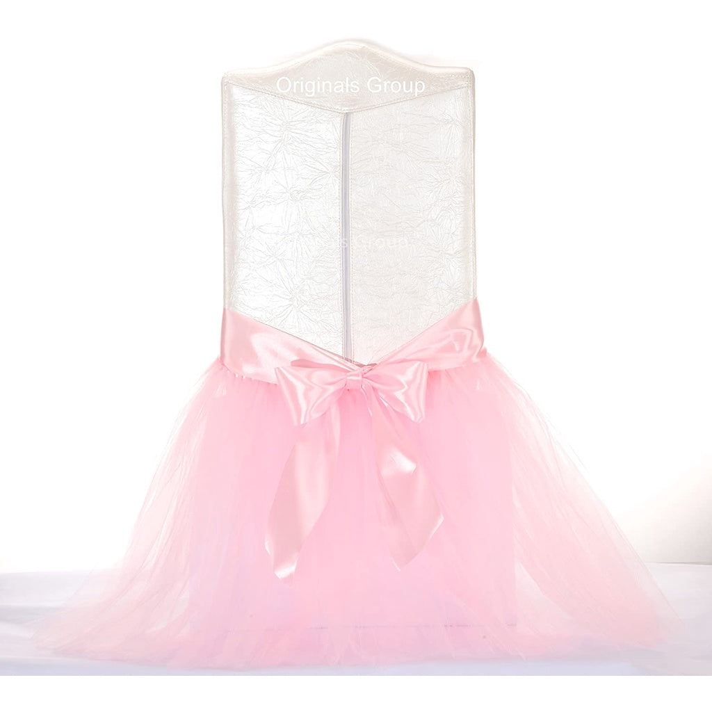Originals Group Tulle Chair Tutu Skirt with Sash Bow Chair Covers for Wedding, Party Supplies Decor - Originalsgroup