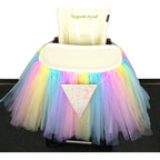 Originals Group Six Months Half Year Old 1st Birthday Rainbow Tutu Skirt for High Chair Decoration for Party Supplies - Originalsgroup