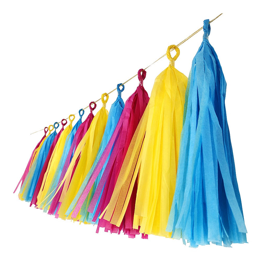 Hand Made Rainbow Color Colorful Tissue Paper Tassels for Party Wedding Gold Garland Bunting Pom Pom by Originals Group - Originalsgroup