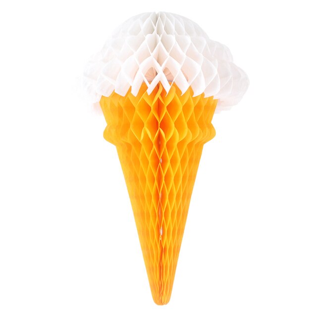 5pcs/set Ice Cream Shape Tissue Paper Hanging Honeycomb Balls Lanterns Poms Wedding Birthday Party Home Decoration Paper Balls - Originalsgroup