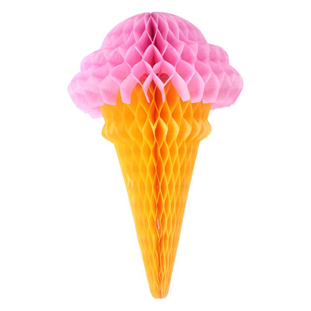 5pcs/set Ice Cream Shape Tissue Paper Hanging Honeycomb Balls Lanterns Poms Wedding Birthday Party Home Decoration Paper Balls - Originalsgroup