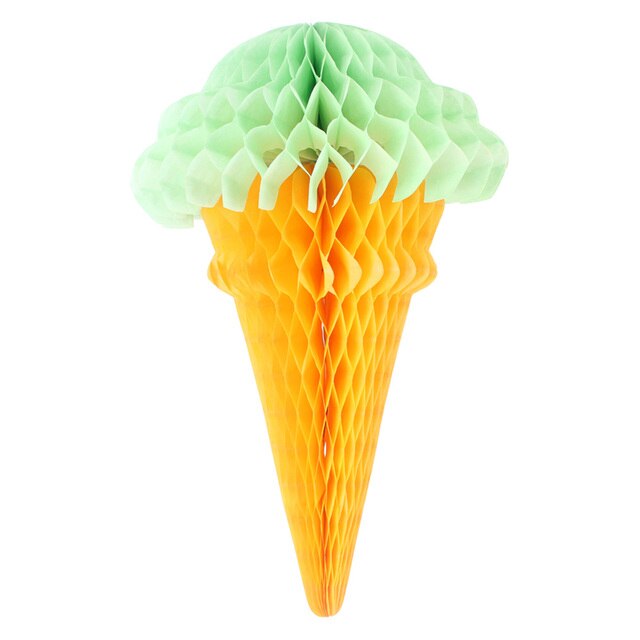 5pcs/set Ice Cream Shape Tissue Paper Hanging Honeycomb Balls Lanterns Poms Wedding Birthday Party Home Decoration Paper Balls - Originalsgroup