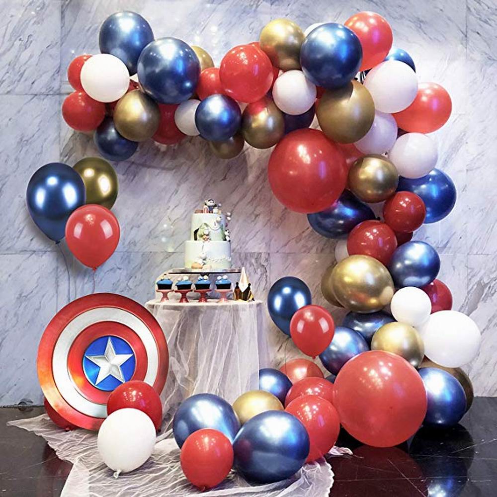 85pcs Super Hero Balloons Garland Arch Kit Red Blue Gold White Balloons WeddingBirthday Party Decorations Baby Shower Globos - Originalsgroup