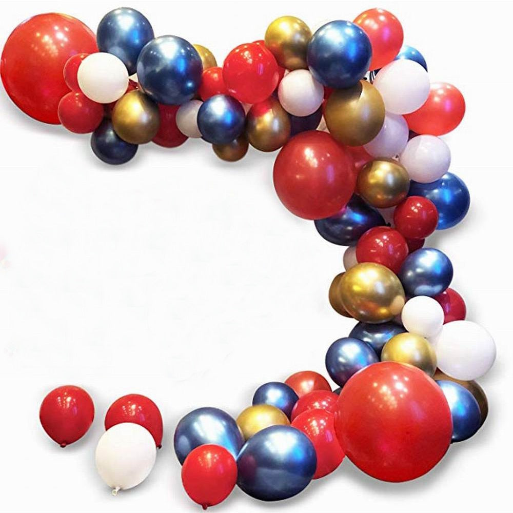 85pcs Super Hero Balloons Garland Arch Kit Red Blue Gold White Balloons WeddingBirthday Party Decorations Baby Shower Globos - Originalsgroup