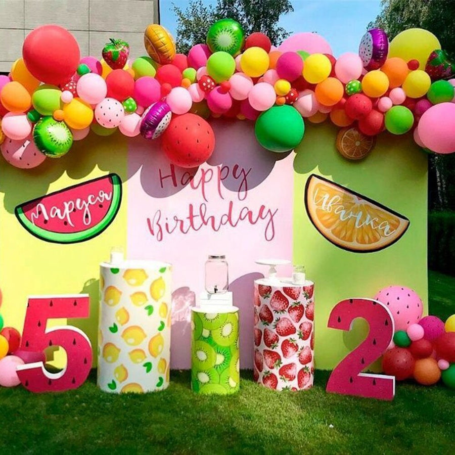 123pcs Lovely Watermelon Theme Fruit Balloons Garland Arch Kit Hawaiian Summer Pool Party Wedding Birthday Decoration Supplies - Originalsgroup