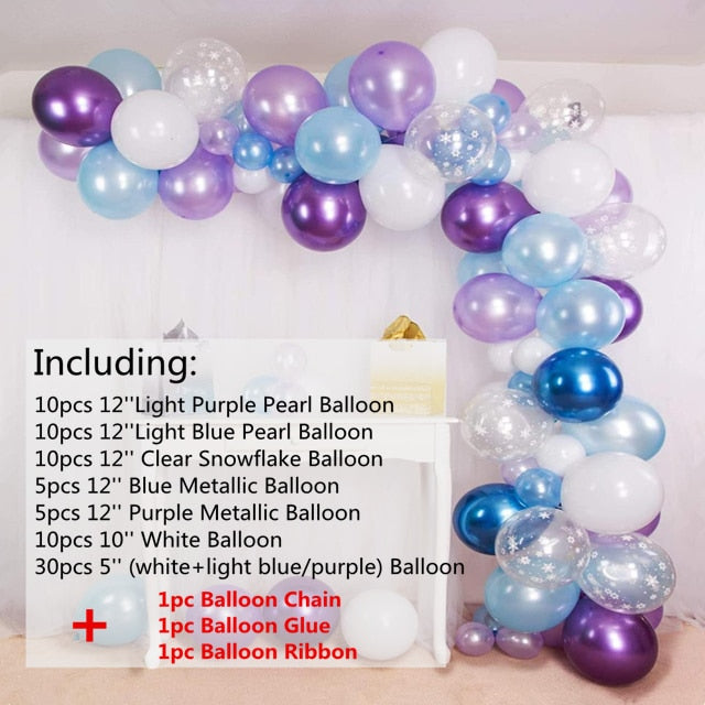 Elsa Anna Princess Balloon Garland Arch Kit Birthday Party Ice Snow Queen Latex Balloons Chain Baby Shower Decoration Globos - Originalsgroup