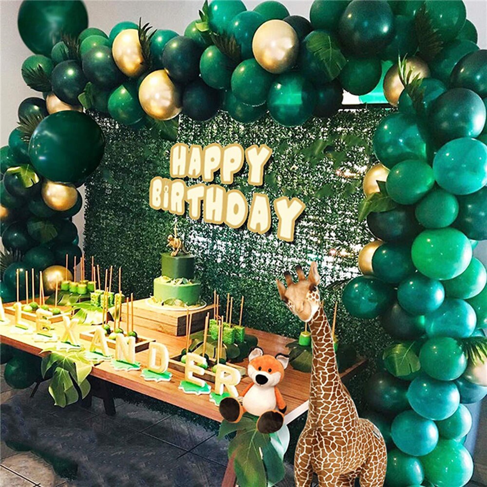 145pcs Green Balloon Garland Arch Kit Birthday Party Decorations Kids Favor Latex Balloons Baby Shower Jungle Safari Party Decor - Originalsgroup