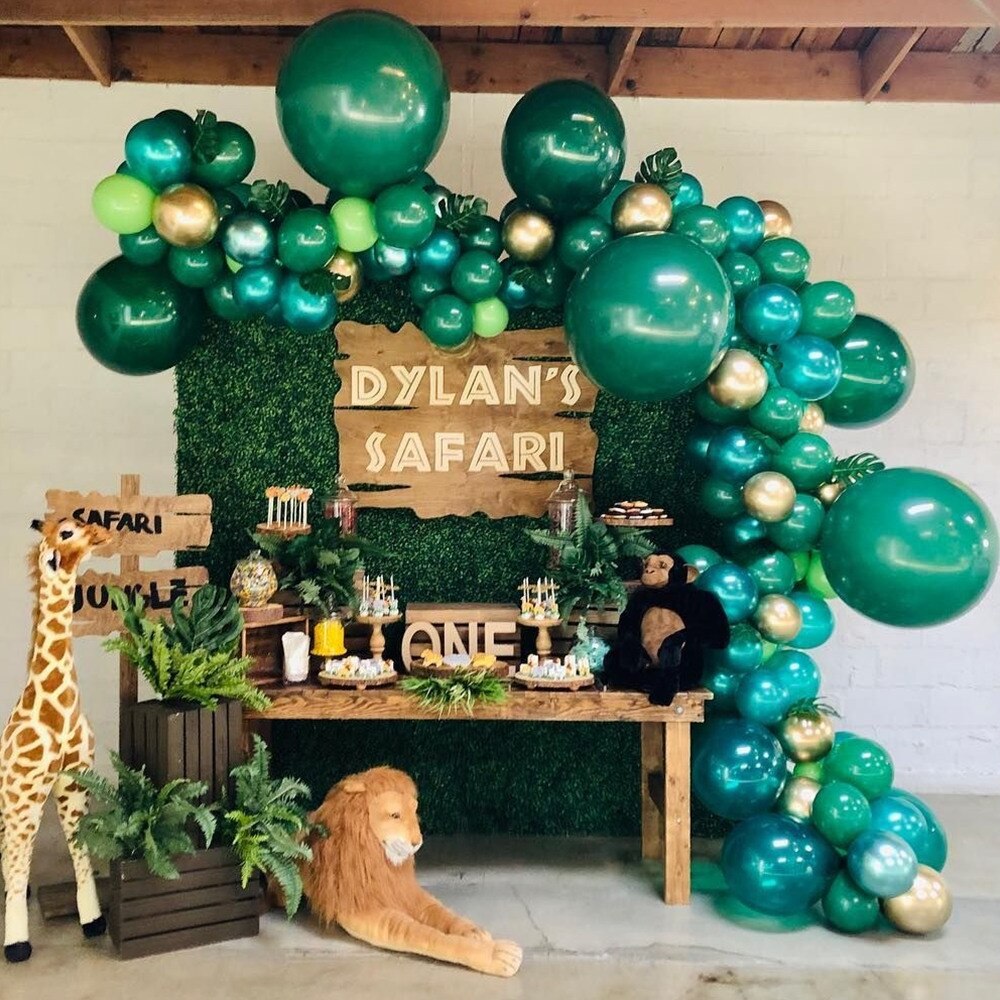 145pcs Green Balloon Garland Arch Kit Birthday Party Decorations Kids Favor Latex Balloons Baby Shower Jungle Safari Party Decor - Originalsgroup