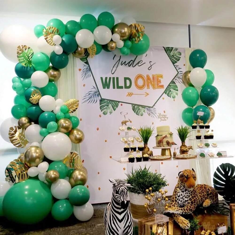 145pcs Green Balloon Garland Arch Kit Birthday Party Decorations Kids Favor Latex Balloons Baby Shower Jungle Safari Party Decor - Originalsgroup