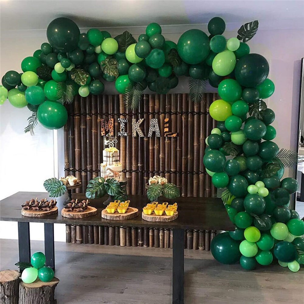 145pcs Green Balloon Garland Arch Kit Birthday Party Decorations Kids Favor Latex Balloons Baby Shower Jungle Safari Party Decor - Originalsgroup