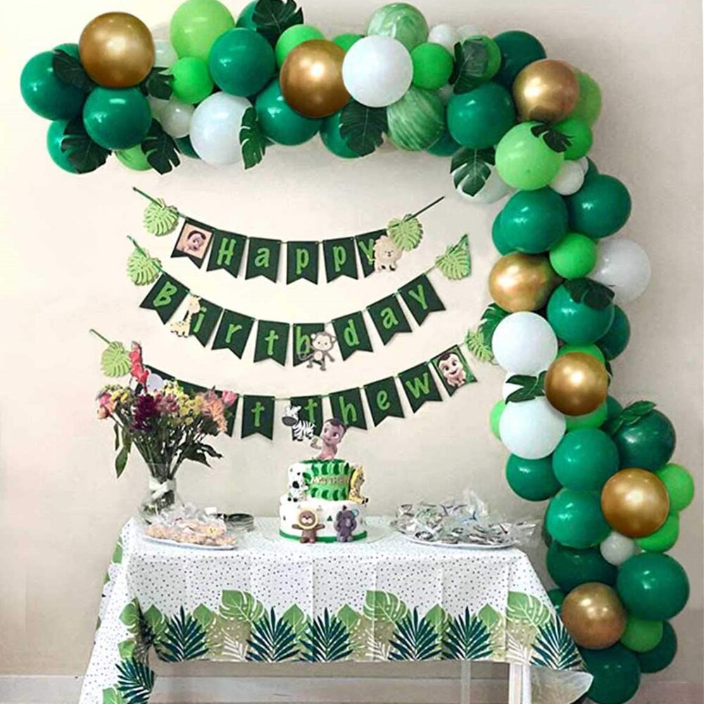 145pcs Green Balloon Garland Arch Kit Birthday Party Decorations Kids Favor Latex Balloons Baby Shower Jungle Safari Party Decor - Originalsgroup